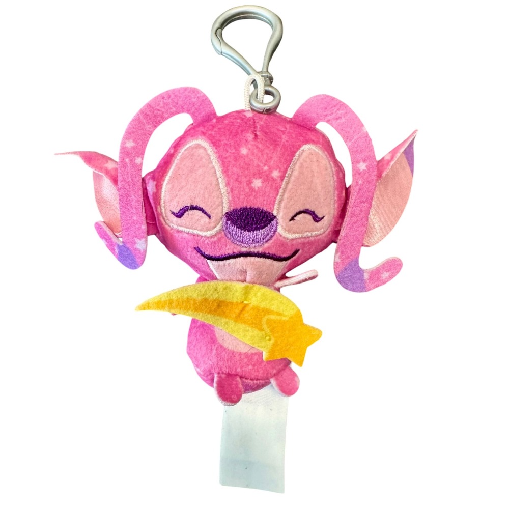 Disney Angel Plush Keychain Lilo & Stitch Experiment 624 Pink Star Bag Charm